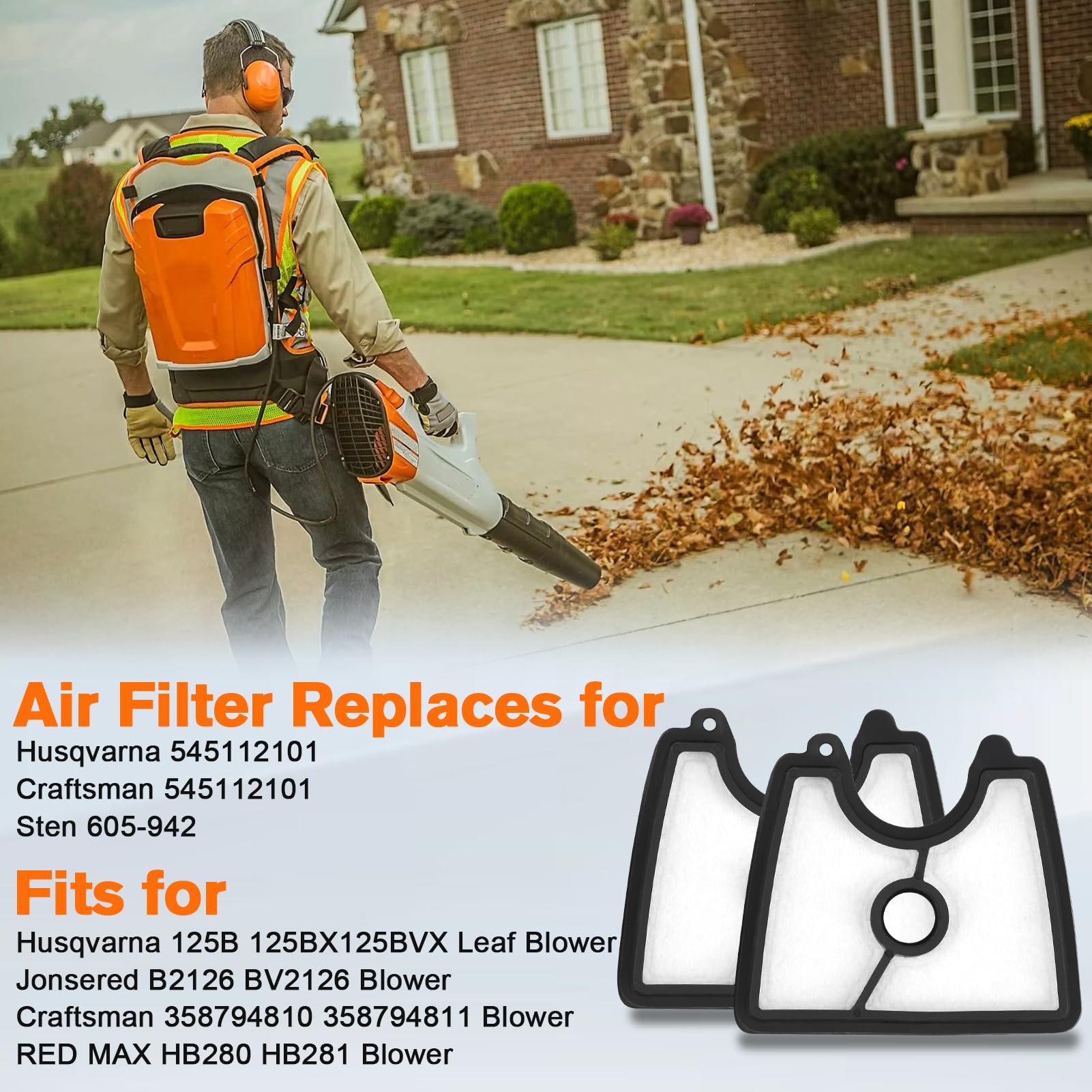 LOCOPOW air filter for Jonsered B2126, reliable engine breathing