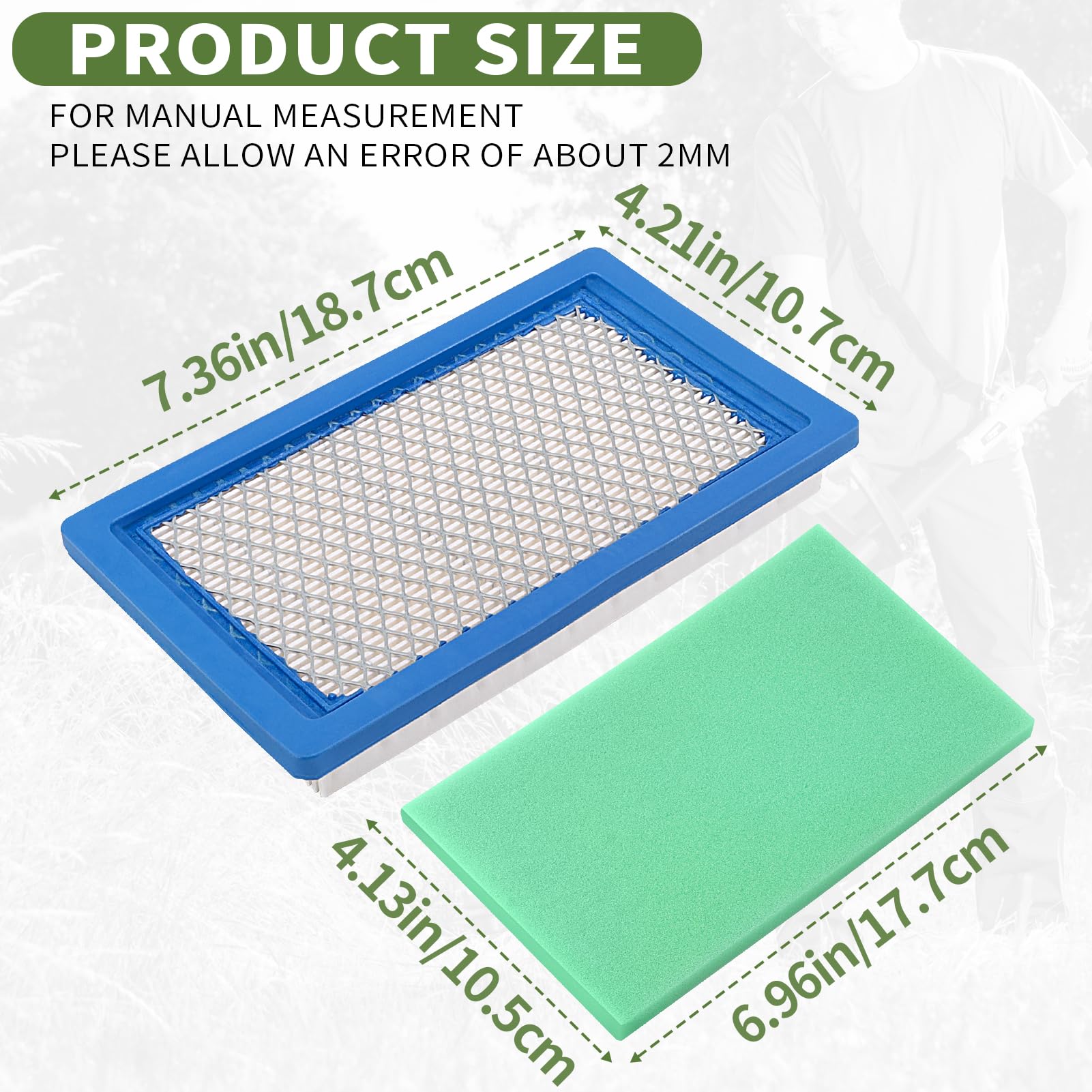 LOCOPOW MI10998 air filter side view highlighting pleated media