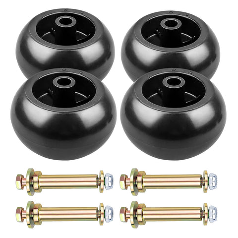 LOCOPOW anti-scalp deck wheel kit, close-up view, shows durable components for smoother mowing.