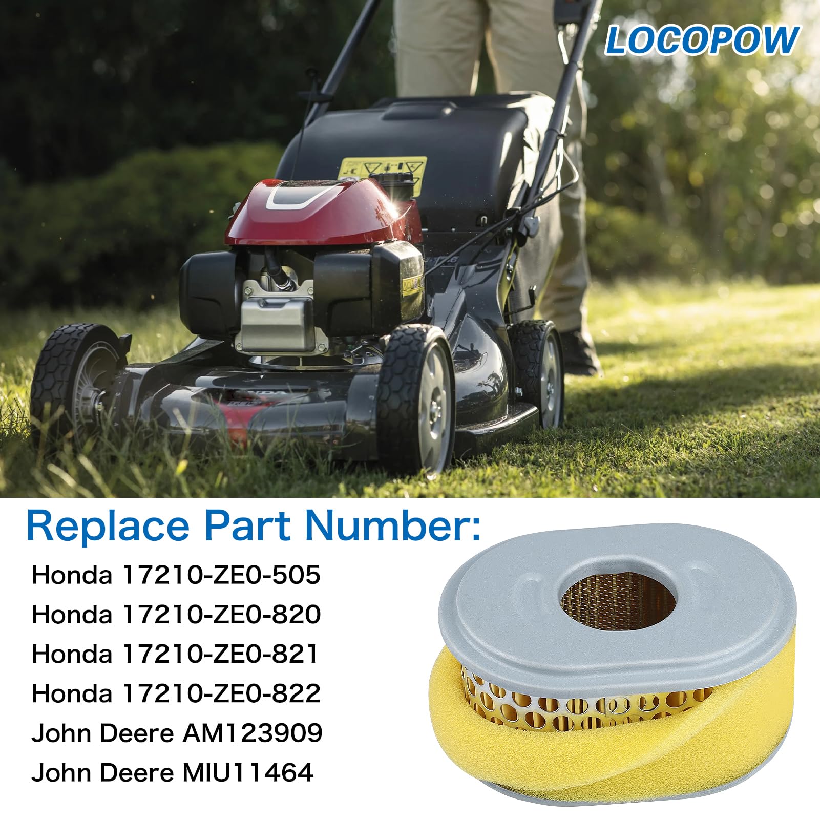 LOCOPOW premium paper media reduces debris entering the carburetor.