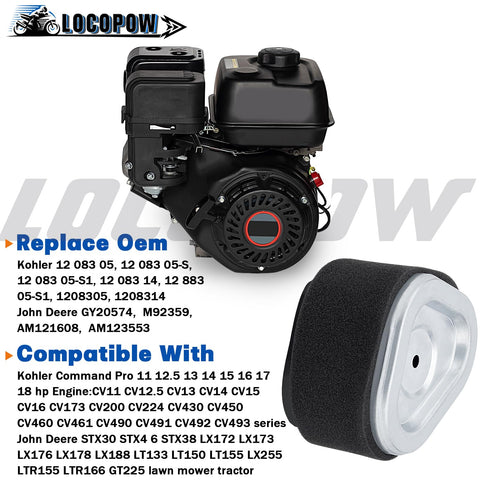 LOCOPOW 1208314 air filter with pre-filter attached for better filtration.