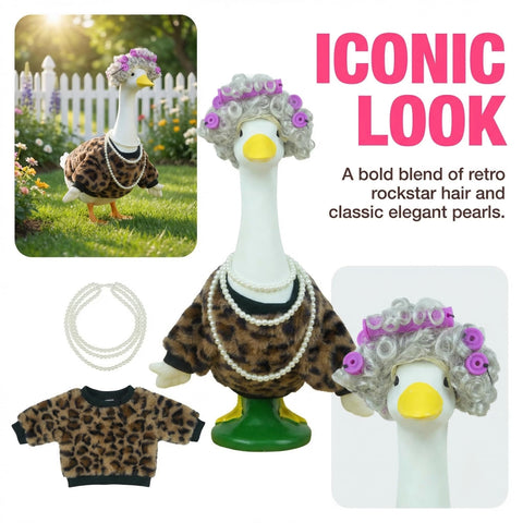 LOCORED curly hair accessory for goose adds playful texture.