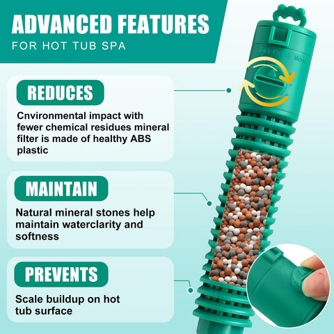 Mineral bar promotes clearer, softer spa water for a more relaxing soak