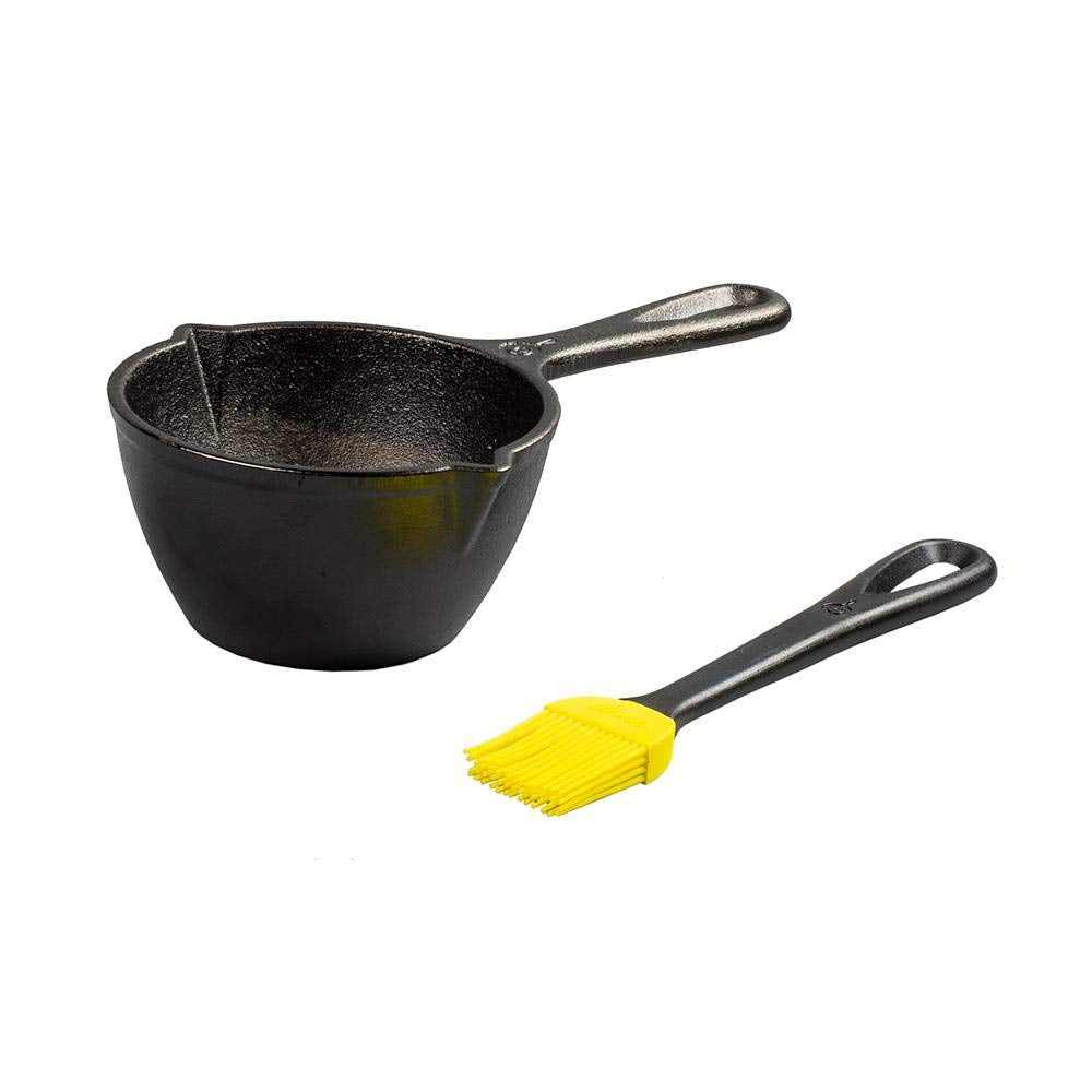 Lodge 15.2 oz cast iron melting pot showing heat retention for even melts