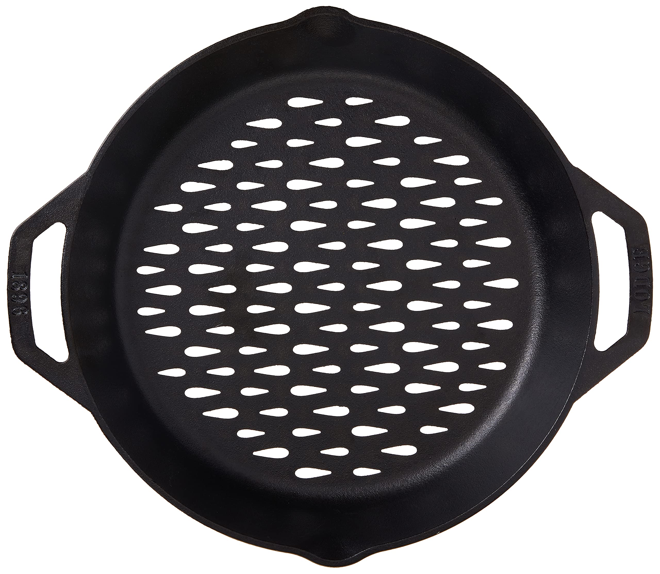 Lodge easy-to-clean cast iron pan with smooth interior surface.