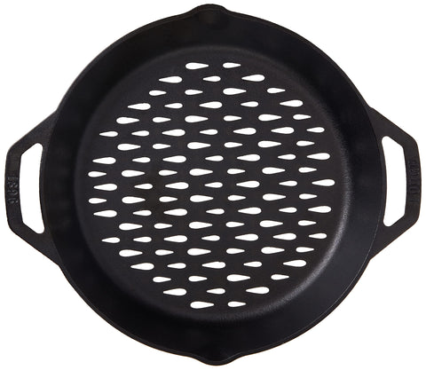 Lodge easy-to-clean cast iron pan with smooth interior surface.