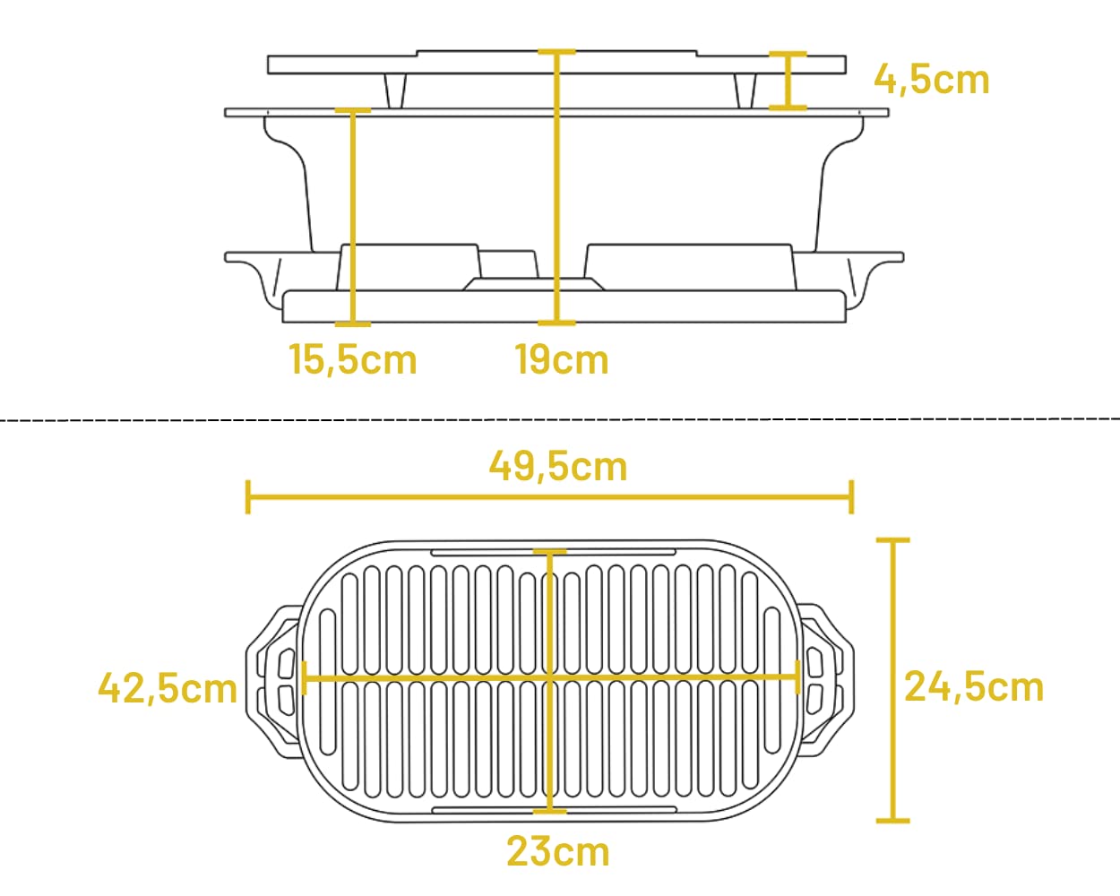 Lodge Sportsman's Pro Grill dual vents control heat for precise cooking.