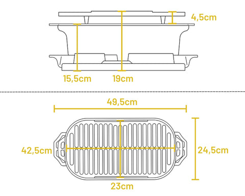 Lodge Sportsman's Pro Grill dual vents control heat for precise cooking.