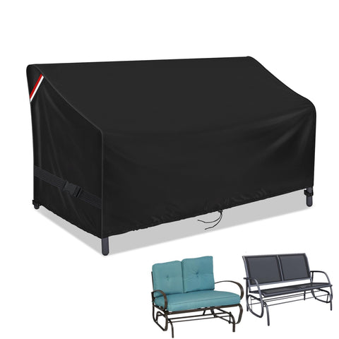 Loenel outdoor loveseat cover snugly fits a glider bench.