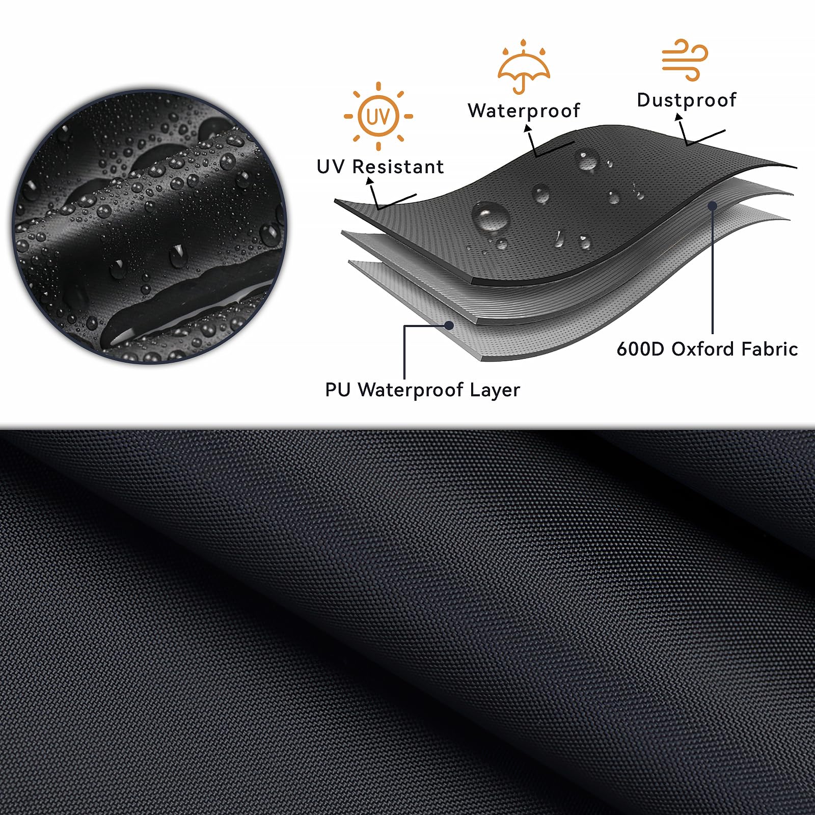 Loenel patio furniture cover with easy-install handles for quick setup.