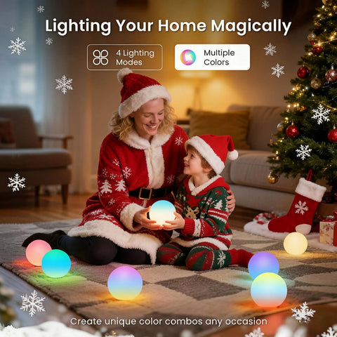 LOFTEK color-changing orb light displays 16 colors for mood lighting.