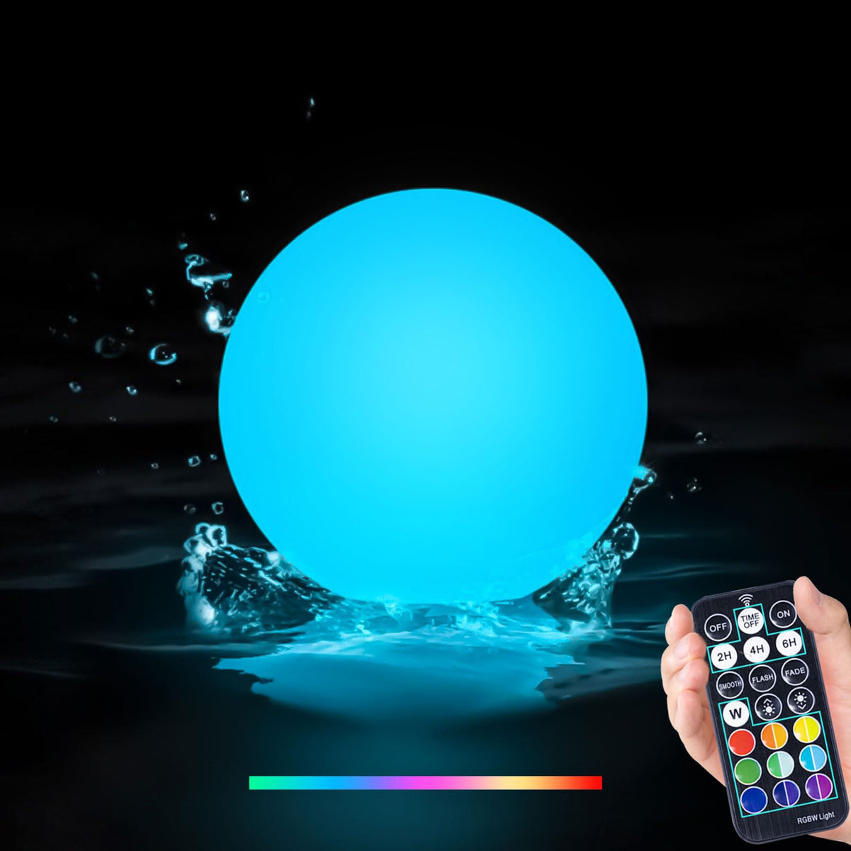 LOFTEK floating pool light ball 6inch glows as a bright outdoor water decor.