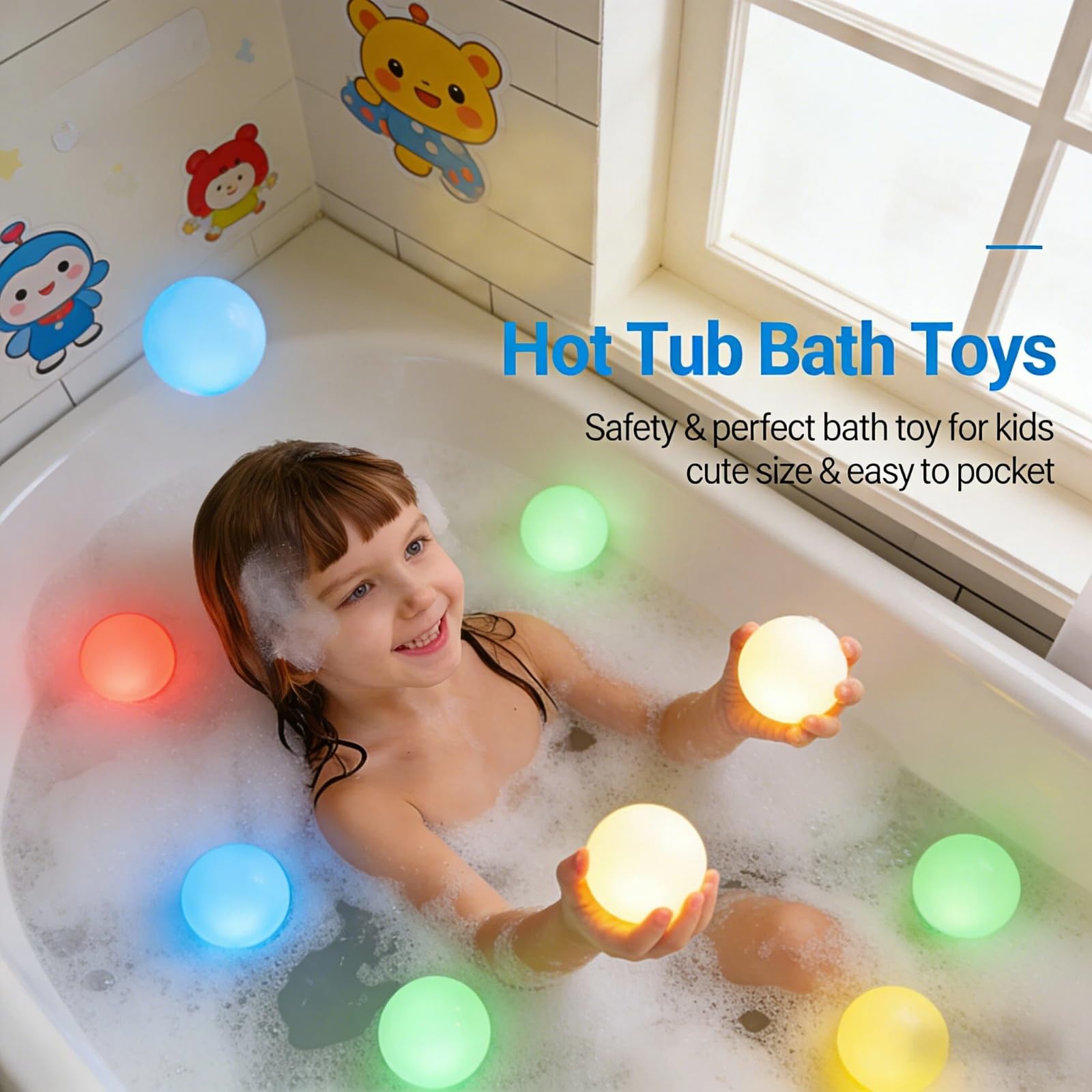LOFTEK IP65 waterproof orbs withstand splashes in pools and showers.