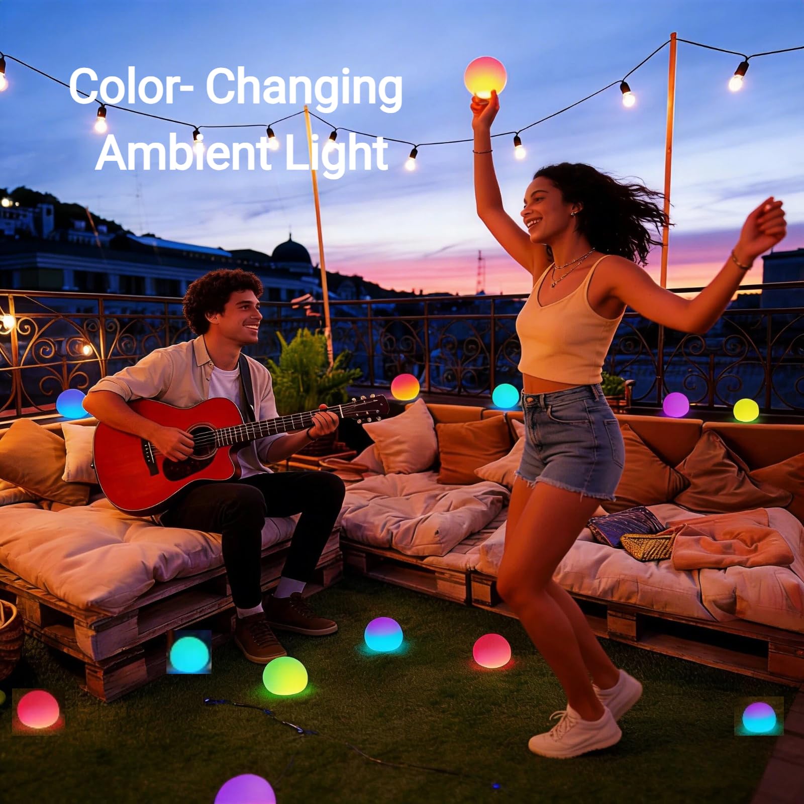 LOFTEK mood lights enhance gardens, patios, and pathways with soft color.