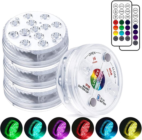 LOFTEK submersible light with remote and magnets for versatile placement