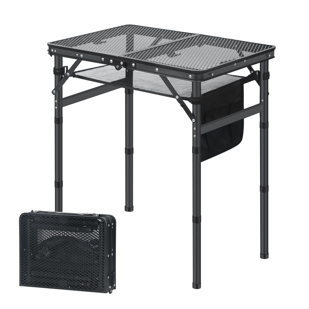 LOFTEY Small Folding Grill Table extended setup ready for camp cooking