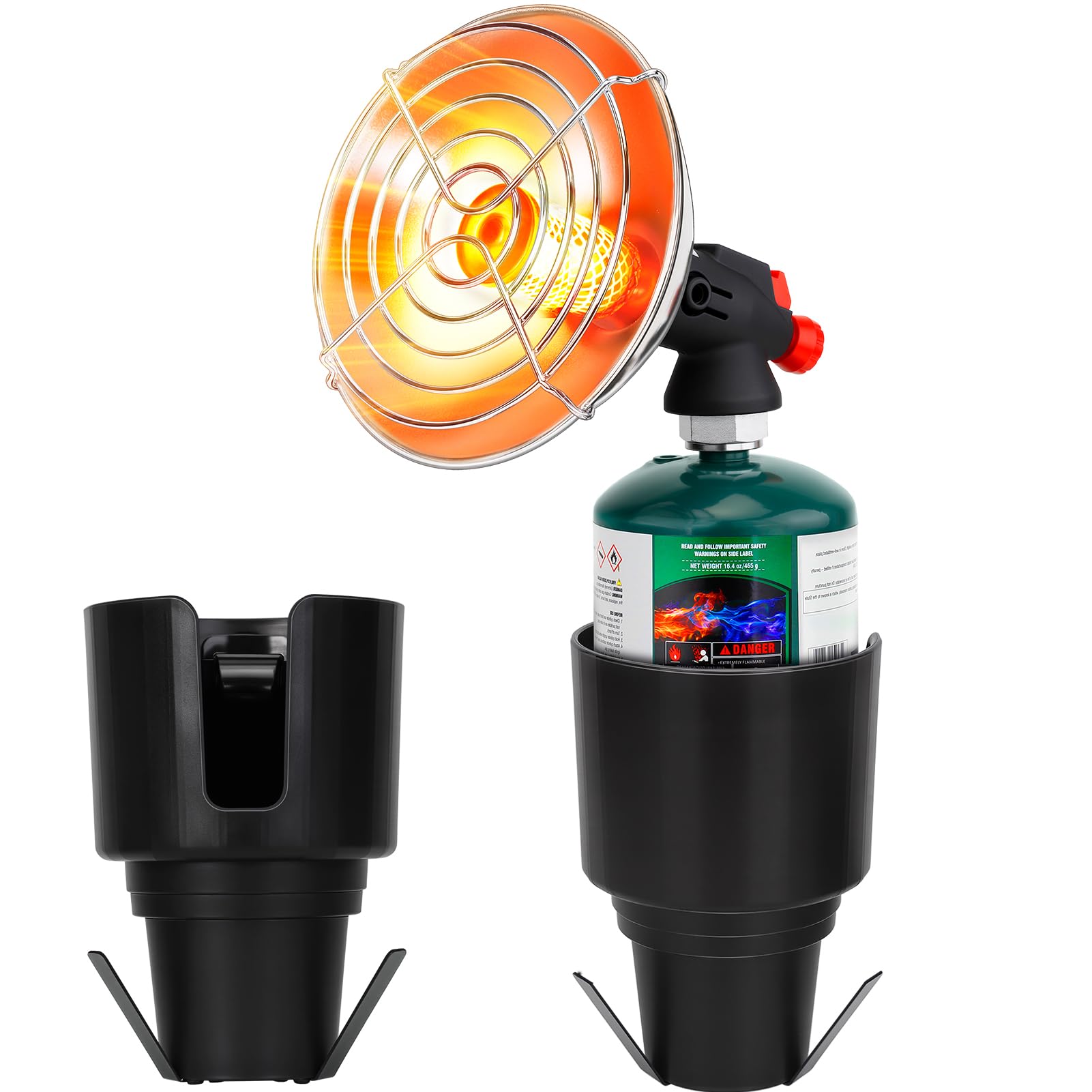 LOFUKI golf cart heater with cup holder installation showing quick setup for on-course warmth.
