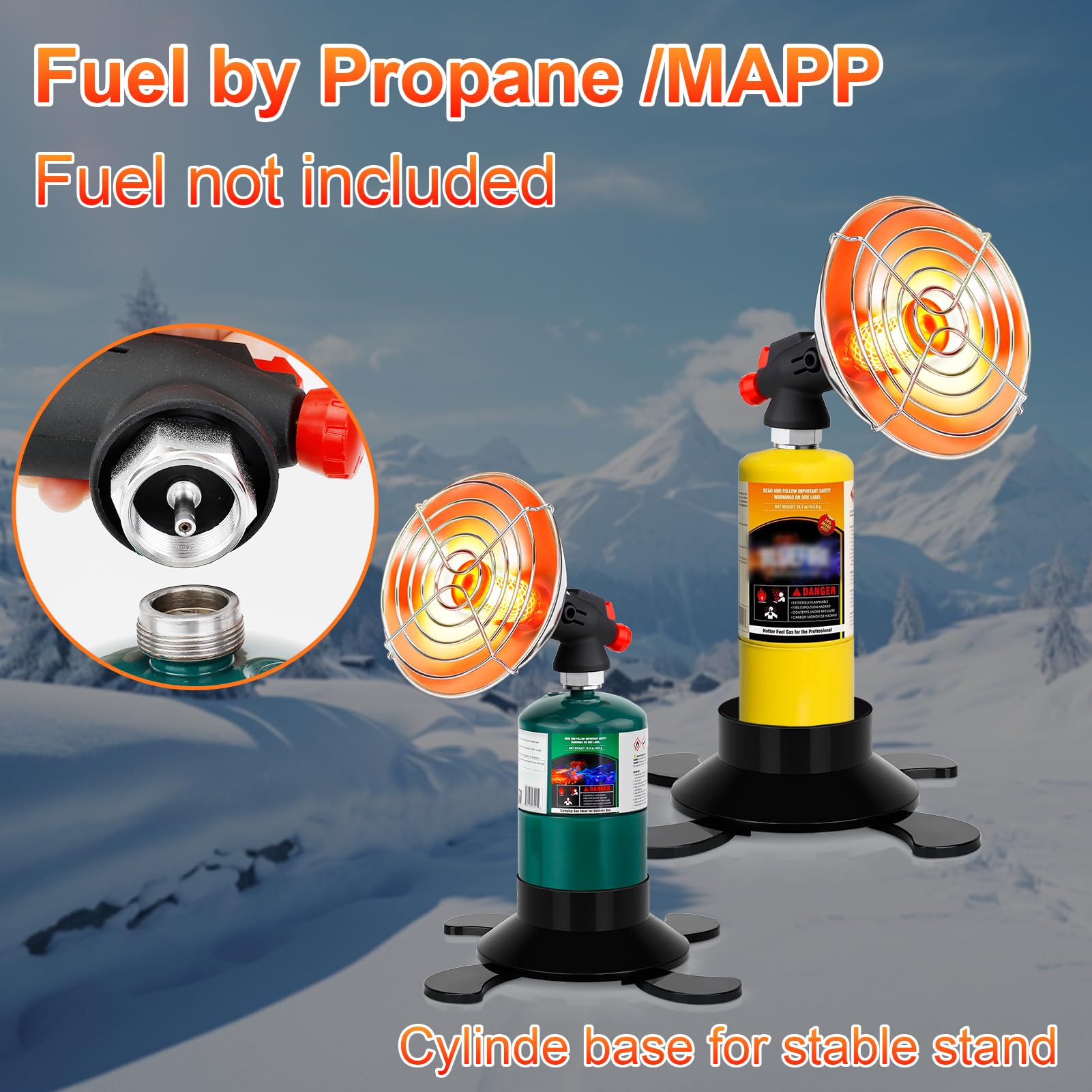 LOFUKI package includes heater and foldable base for travel