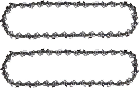 Loggers Art Gens 16-inch chainsaw chain two-pack for clean wood cuts.