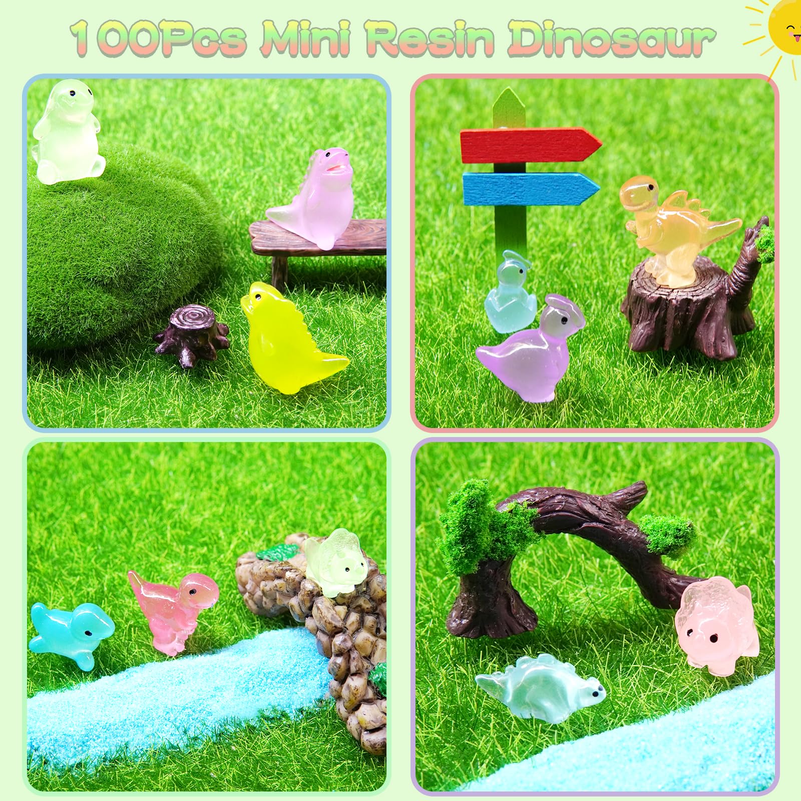 LOIKMIUP portable mini dinos suit micro landscapes and crafts.