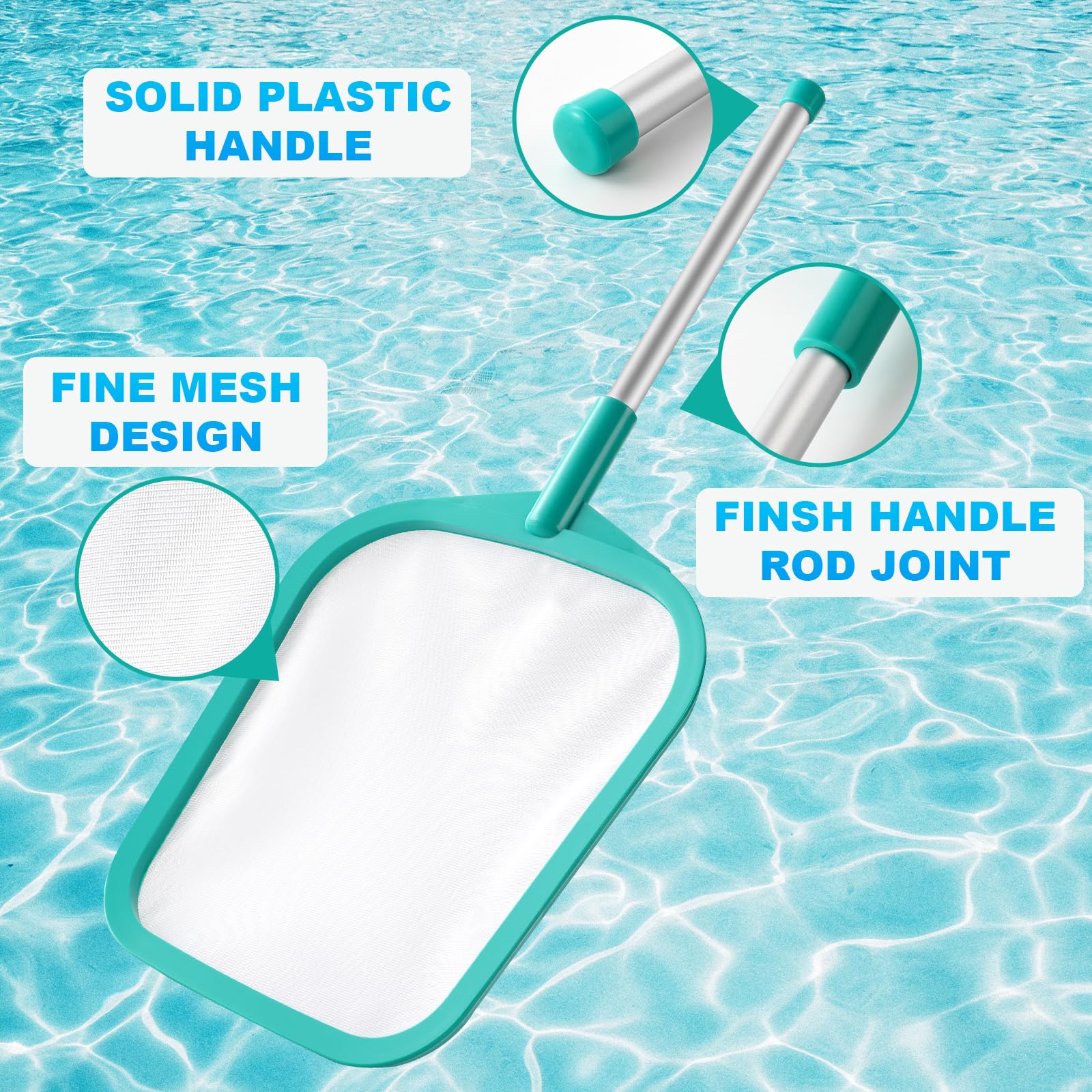 Loiyadn pool skimmer aluminum pole provides sturdy reach.