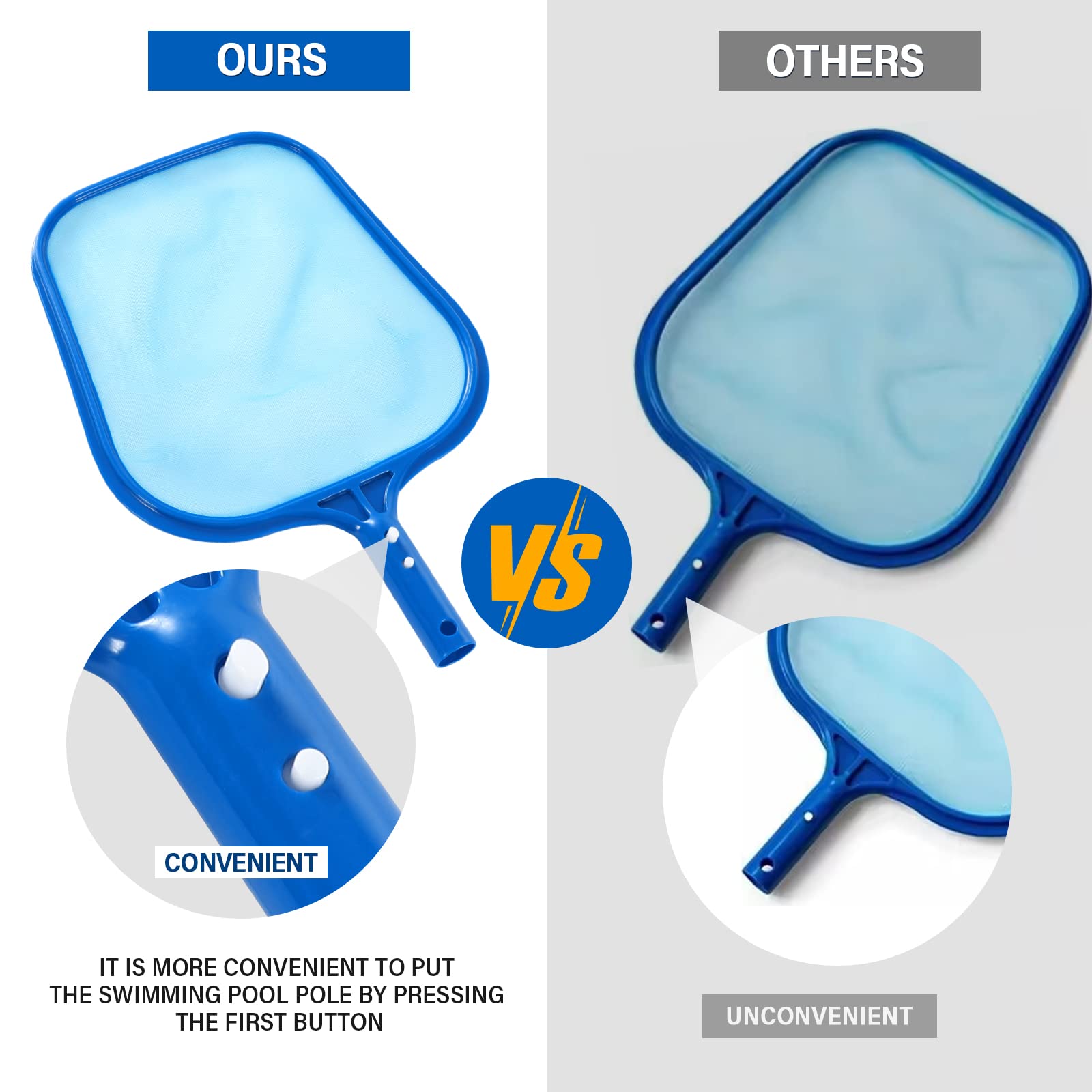 Loiyadn pool skimmer front lip design helps empty debris cleanly.