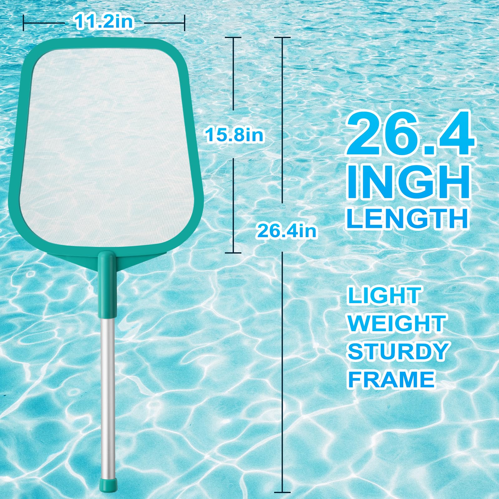 Loiyadn pool skimmer ultra-fine mesh traps tiny particles.