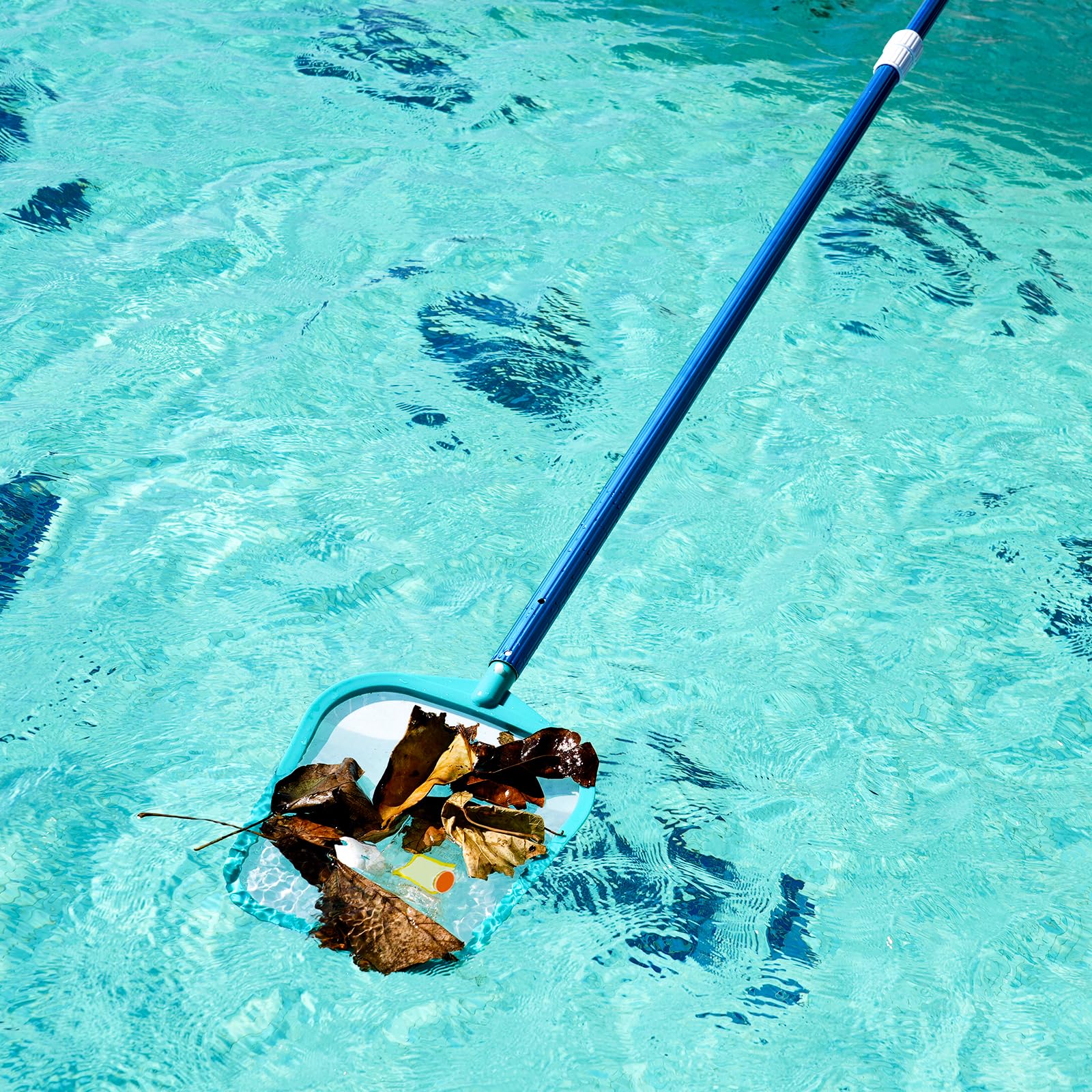 Loiyadn ultra-fine mesh pool skimmer removing fine debris for sparkling water