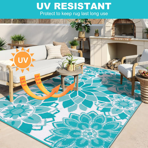 LOKHOM UV-resistant rug preserves color on patios and decks