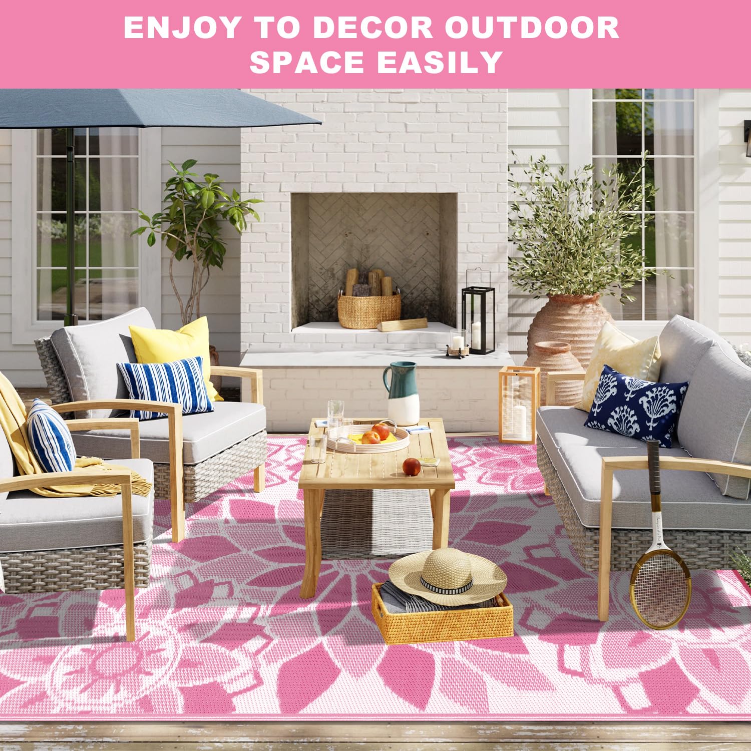LOKHOM versatile outdoor mat for patio, porch, garden, or RV