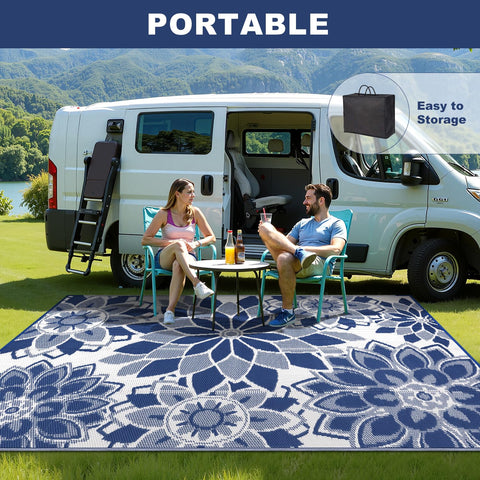 LOKHOM outdoor rug versatile spaces patio deck balcony and beach scene.