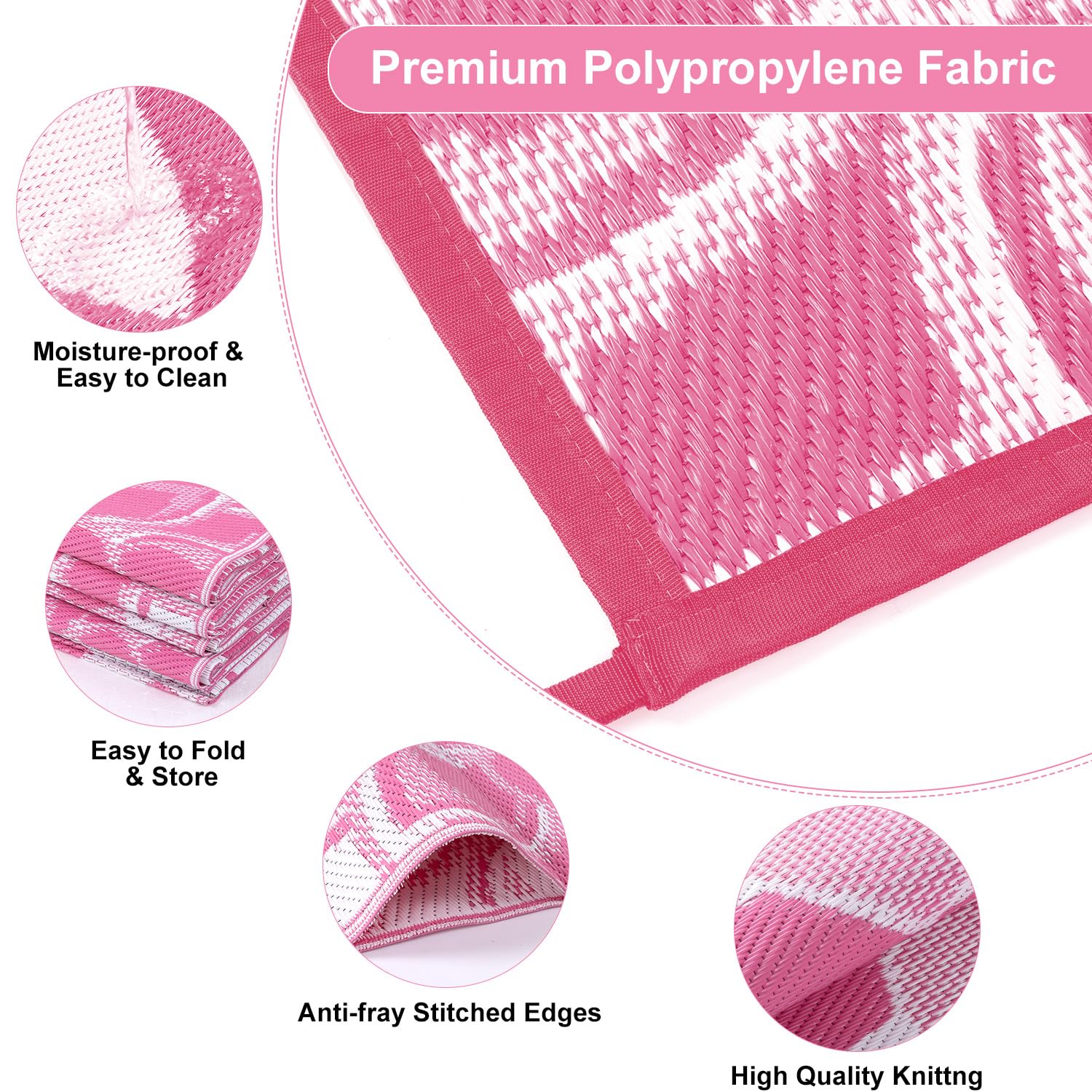 LOKHOM portable rug with carrying bag and corner pegs