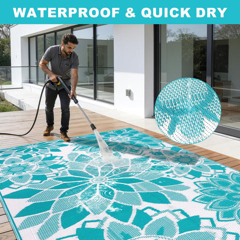LOKHOM UV-resistant rug preserves color under sun exposure.