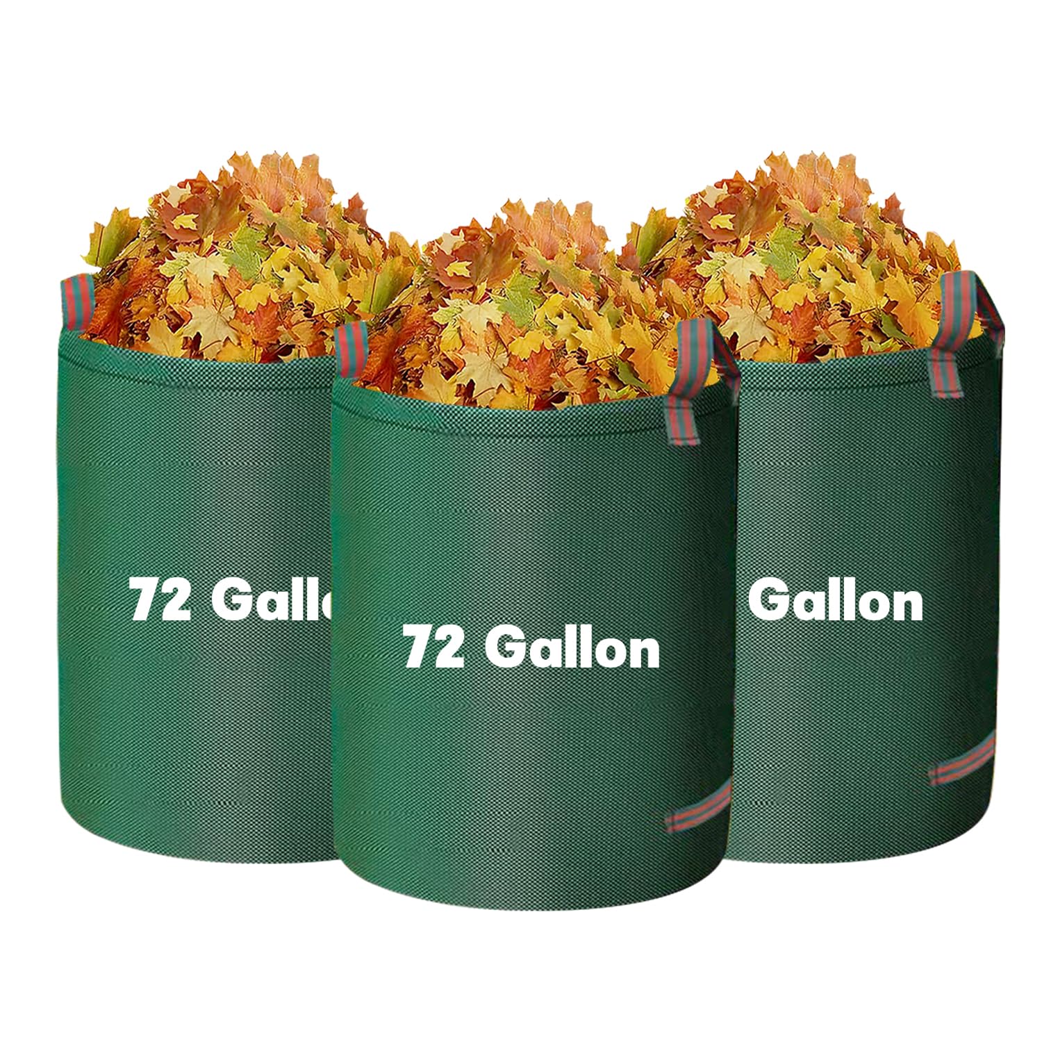 LOKISBEAURY 72-gallon yard waste bags in a 3-pack ready for leaf cleanup.