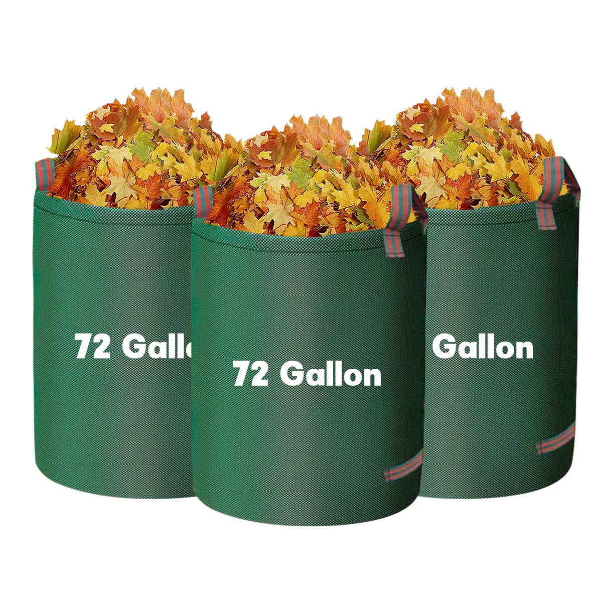 LOKISBEAURY 72-gallon yard waste bags in a 3-pack ready for leaf cleanup.