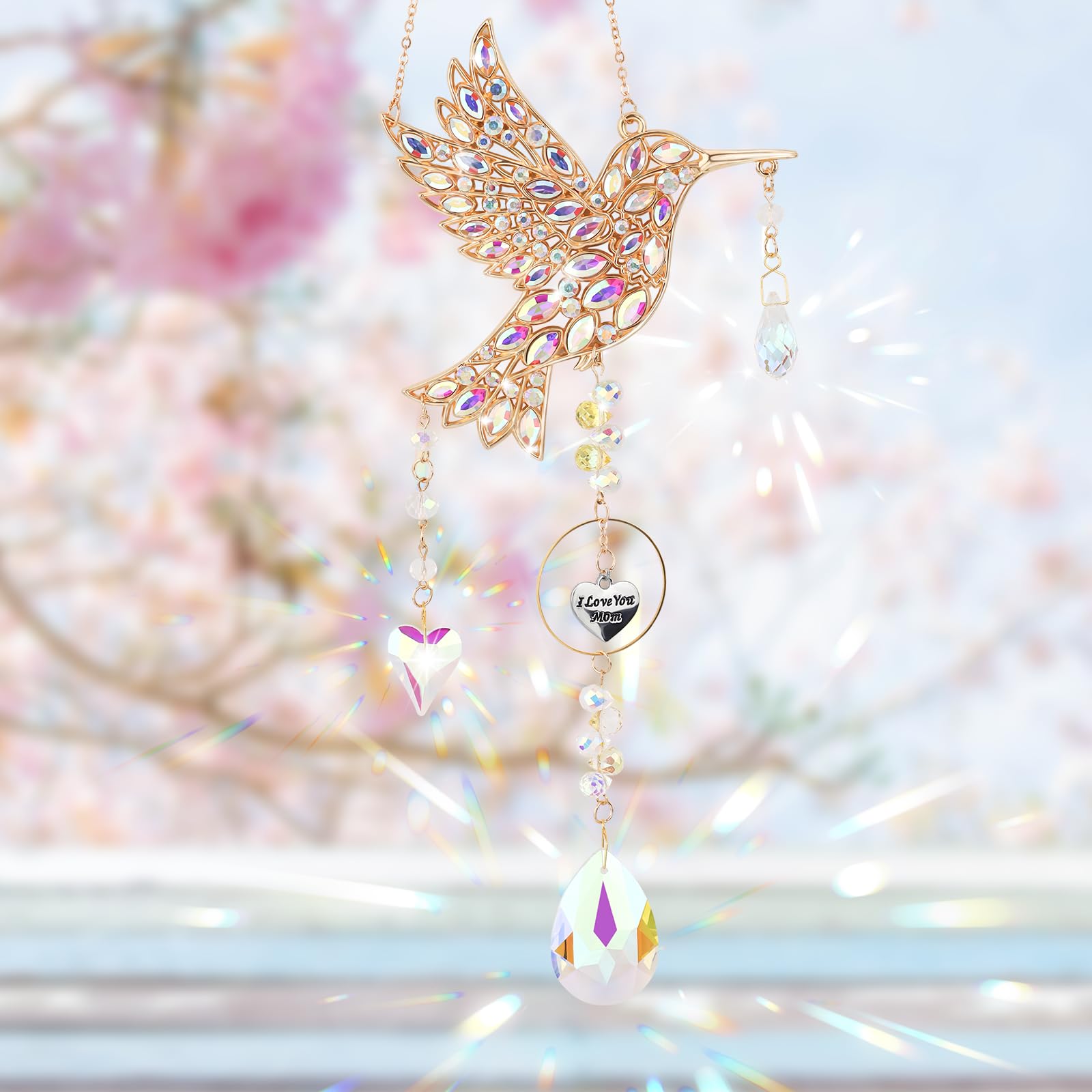 Lokoz hummingbird suncatcher garden decor for moms and bird lovers