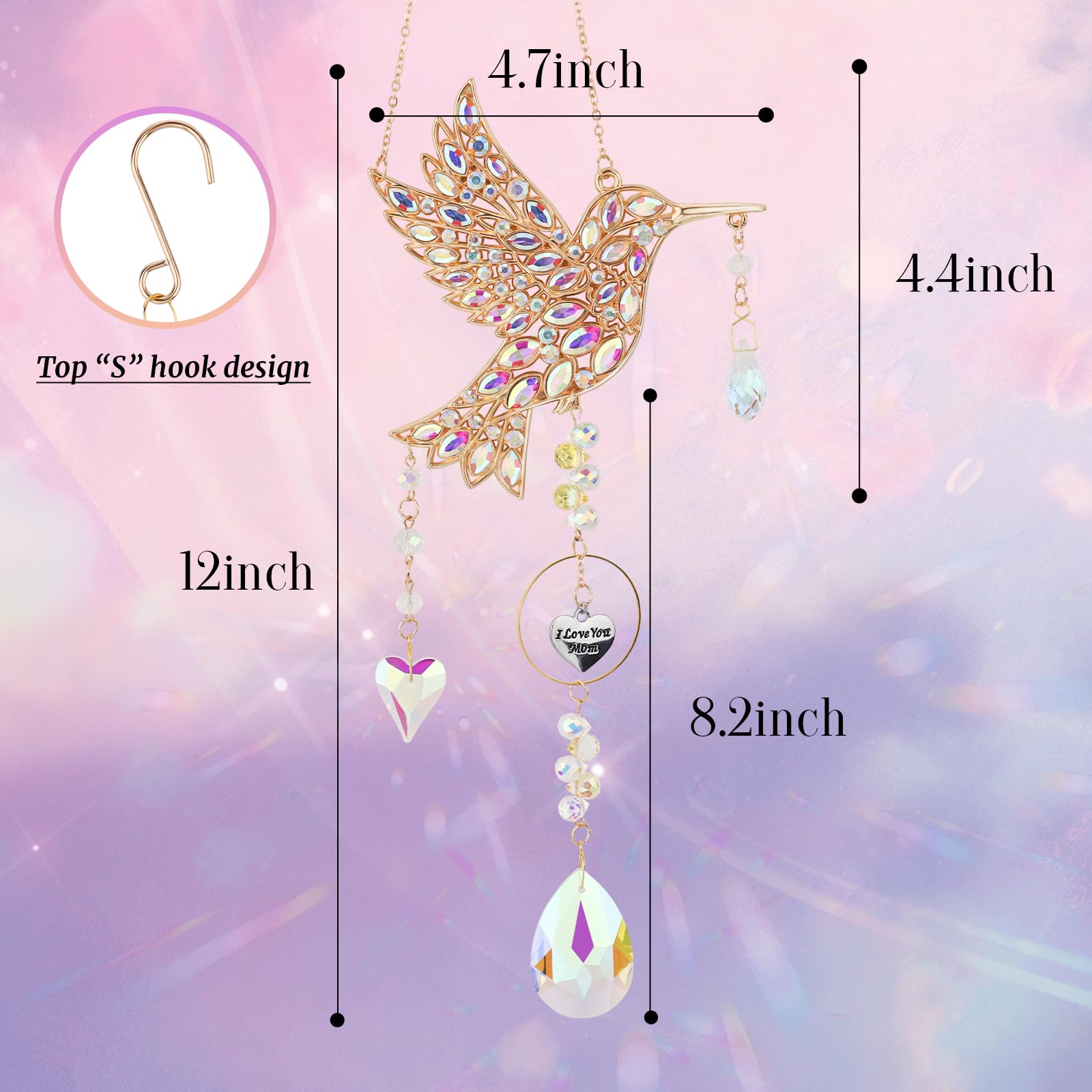 Lokoz hummingbird suncatcher indoor/outdoor versatile decor piece