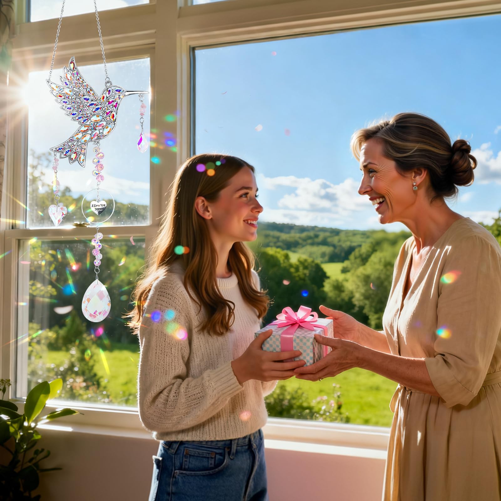 LOKOZ mom love engraved suncatcher makes a thoughtful Mother's Day gift