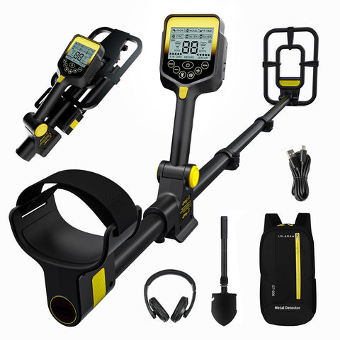 LOLARAN metal detector foldable telescopic for easy transport and setup.