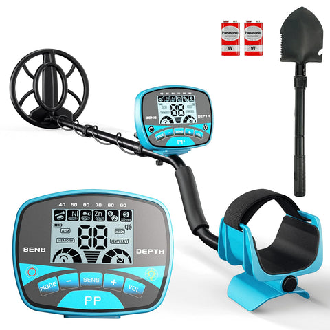 LOLARAN metal detector with backlit LCD display for easy low-light target reading.