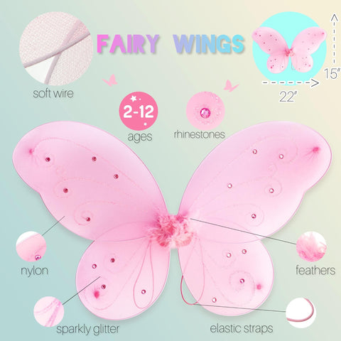 LOLASATURDAYS green fairy wings add sparkle to magic dress-up sessions.