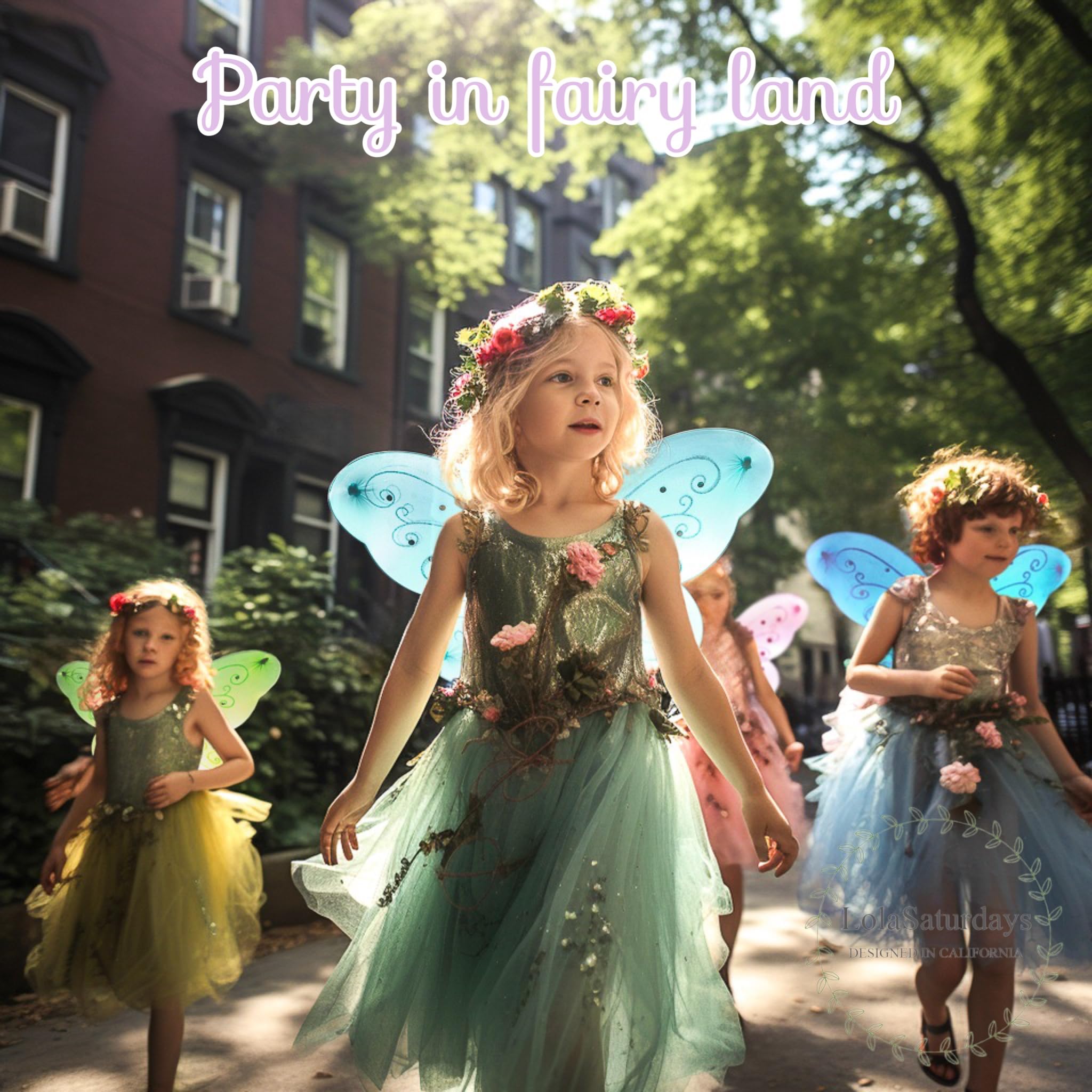 LOLASATURDAYS hot pink fairy wings with glitter for festive costumes.