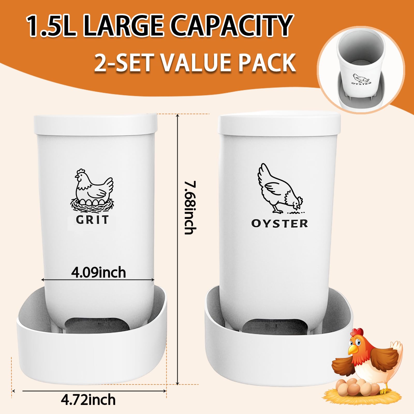 LOLEDE oyster shell feeder with upper cover keeps feed dry