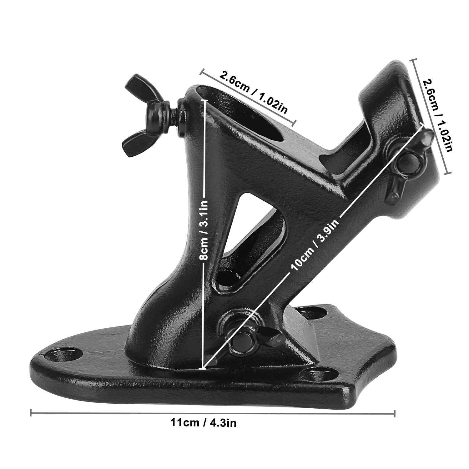 Front view of LOMETY flag pole holder on a wall