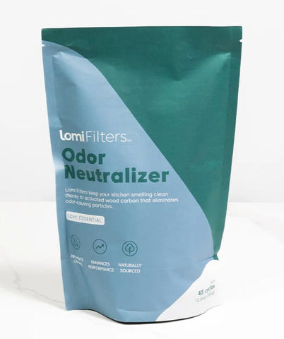LOMI filters with activated charcoal for odor control and kitchen freshness.