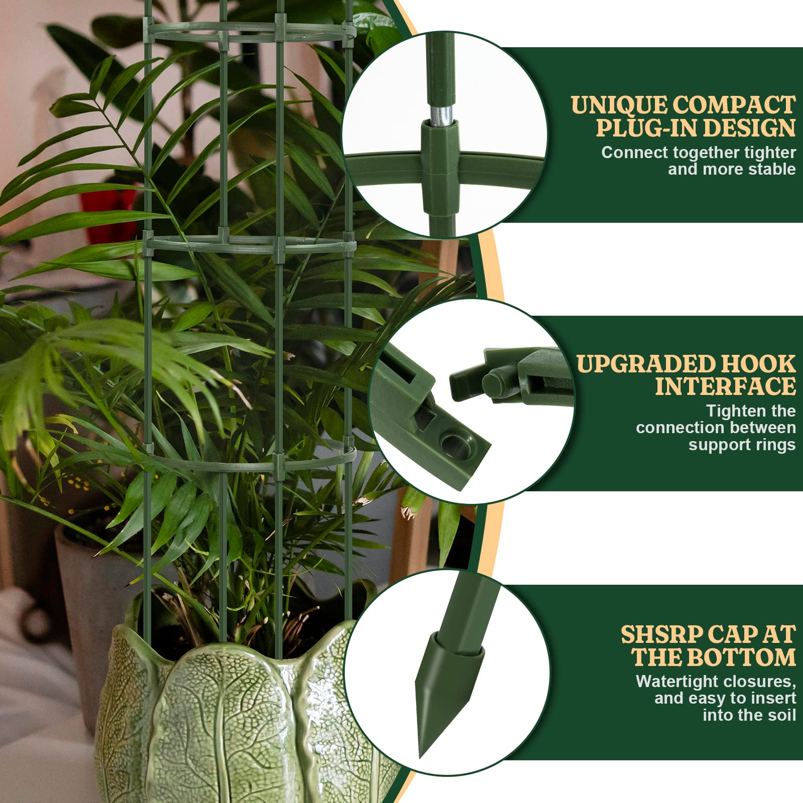 LOMNYIY eggplant trellis-stake supports tall plants