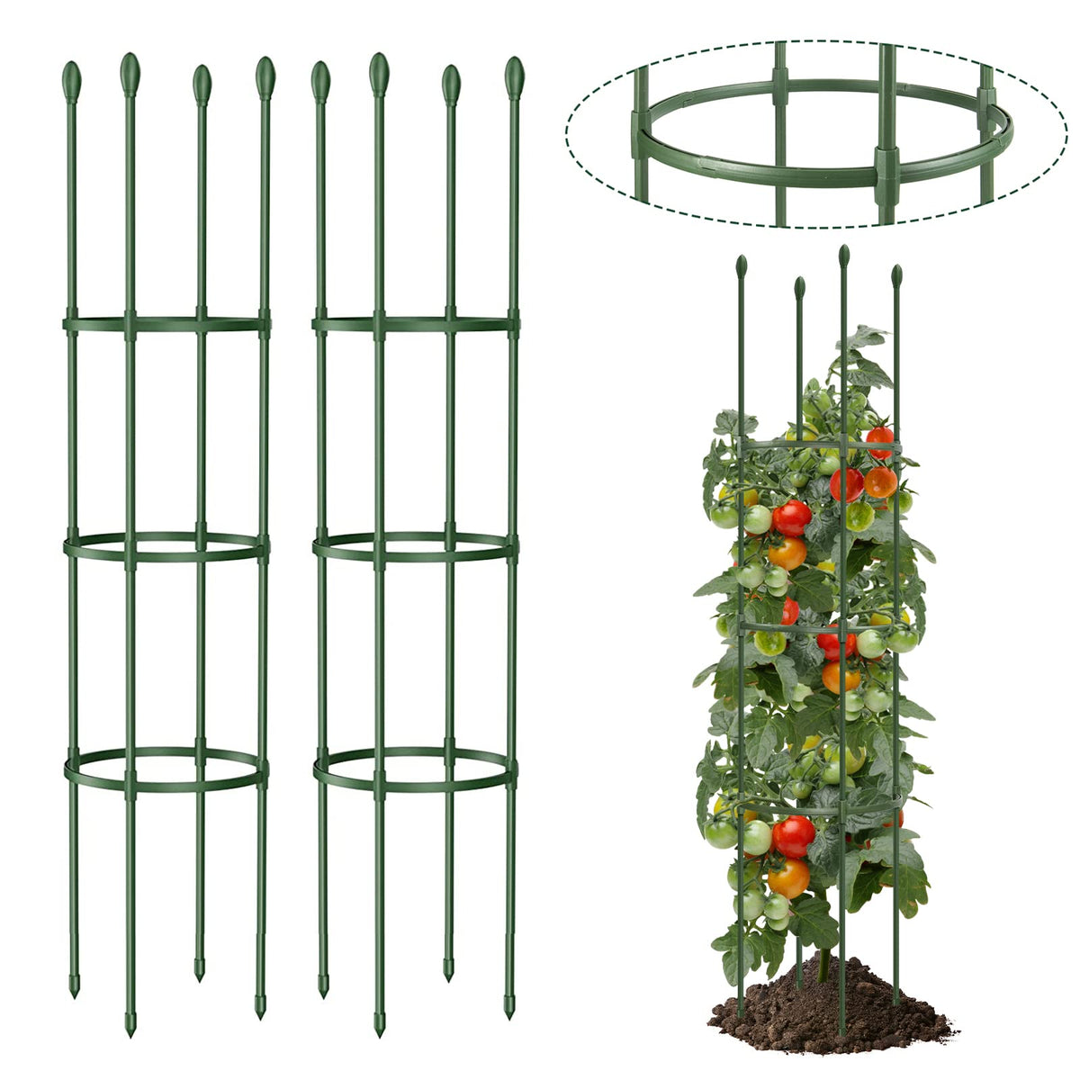 LOMNYIY tomato trellis 55in tall supports upright growth