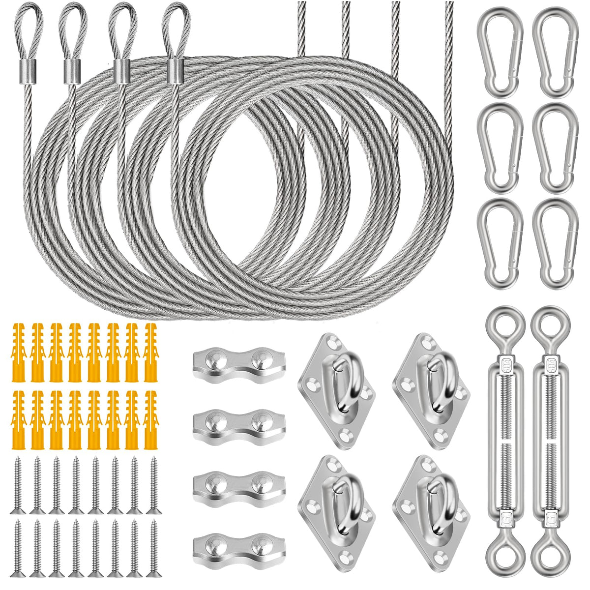 Lomoky shade sail hardware kit for durable outdoor canopy mounting.