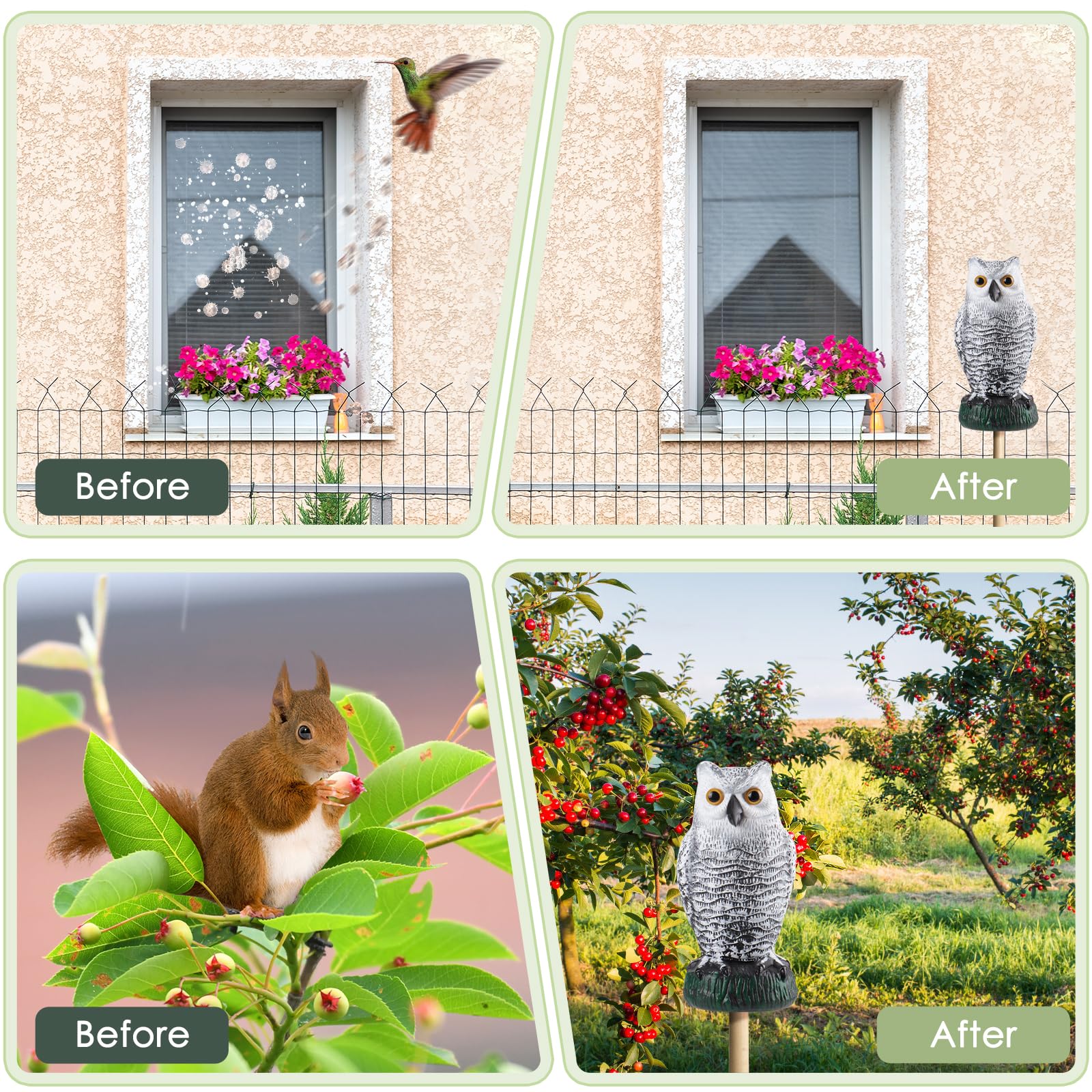 Lomrsiul garden owl base hole stabilizes with gravel or sand.