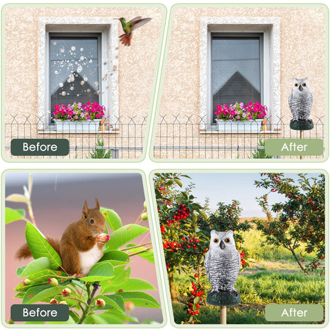 Lomrsiul garden owl base hole stabilizes with gravel or sand.
